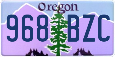 OR license plate 968BZC