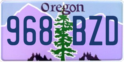 OR license plate 968BZD