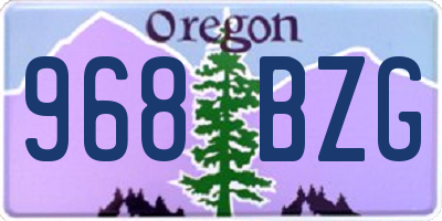 OR license plate 968BZG