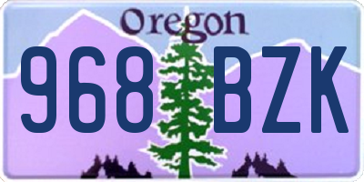 OR license plate 968BZK