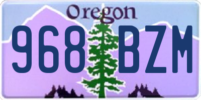 OR license plate 968BZM