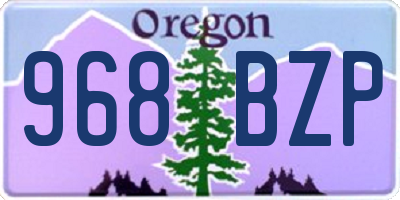OR license plate 968BZP
