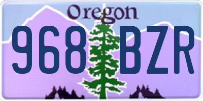 OR license plate 968BZR
