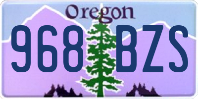 OR license plate 968BZS