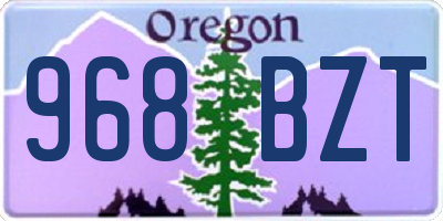 OR license plate 968BZT