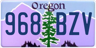 OR license plate 968BZV