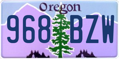 OR license plate 968BZW
