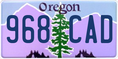 OR license plate 968CAD