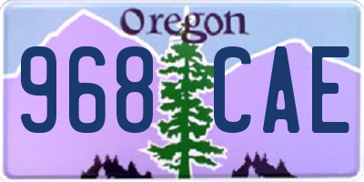 OR license plate 968CAE