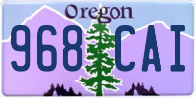 OR license plate 968CAI