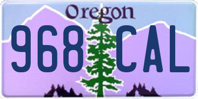 OR license plate 968CAL
