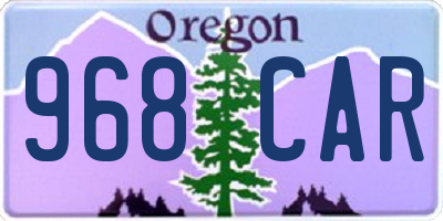 OR license plate 968CAR