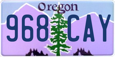 OR license plate 968CAY