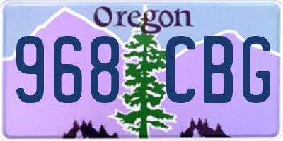 OR license plate 968CBG