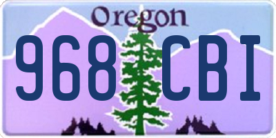 OR license plate 968CBI