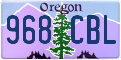 OR license plate 968CBL