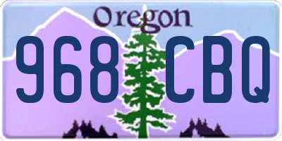 OR license plate 968CBQ