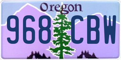 OR license plate 968CBW