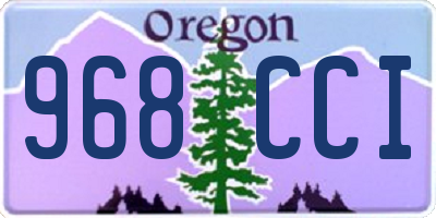 OR license plate 968CCI