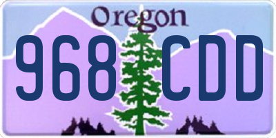OR license plate 968CDD