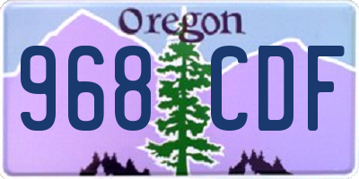 OR license plate 968CDF