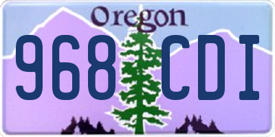 OR license plate 968CDI