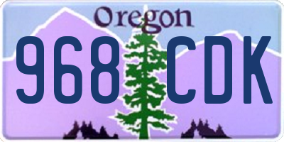 OR license plate 968CDK