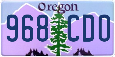 OR license plate 968CDO