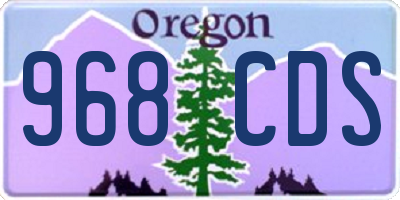 OR license plate 968CDS