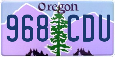 OR license plate 968CDU