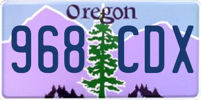 OR license plate 968CDX