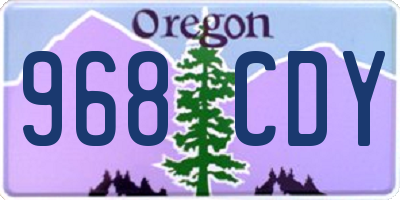 OR license plate 968CDY