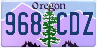 OR license plate 968CDZ