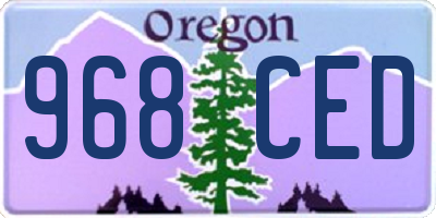 OR license plate 968CED
