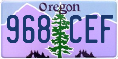 OR license plate 968CEF
