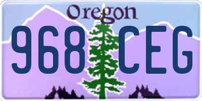 OR license plate 968CEG