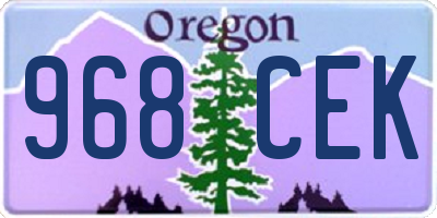 OR license plate 968CEK