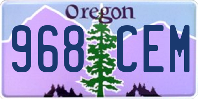 OR license plate 968CEM