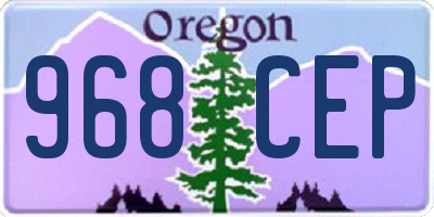 OR license plate 968CEP