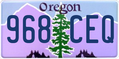 OR license plate 968CEQ