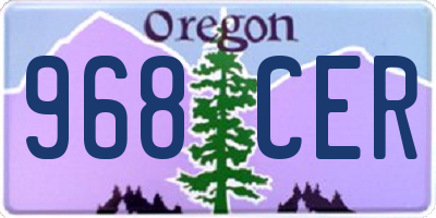 OR license plate 968CER