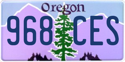 OR license plate 968CES
