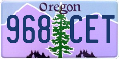 OR license plate 968CET