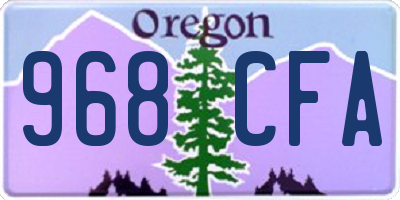 OR license plate 968CFA