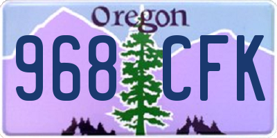 OR license plate 968CFK