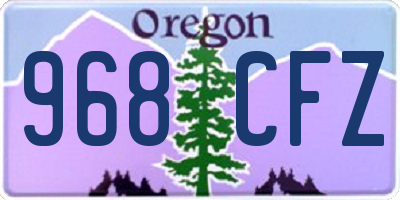 OR license plate 968CFZ