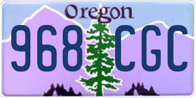 OR license plate 968CGC