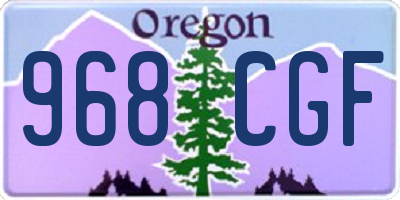OR license plate 968CGF