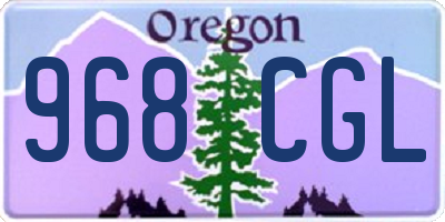 OR license plate 968CGL