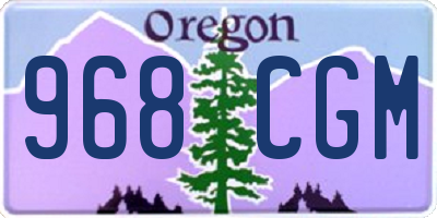 OR license plate 968CGM